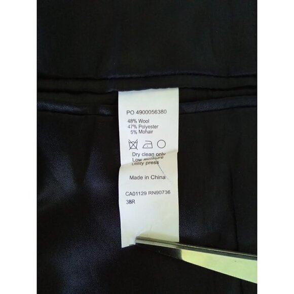 CALVIN Klein Blue Wool Mohair Exteme Slim Fit Single Breasted Blazer Sz 38R - Picture 5 of 5